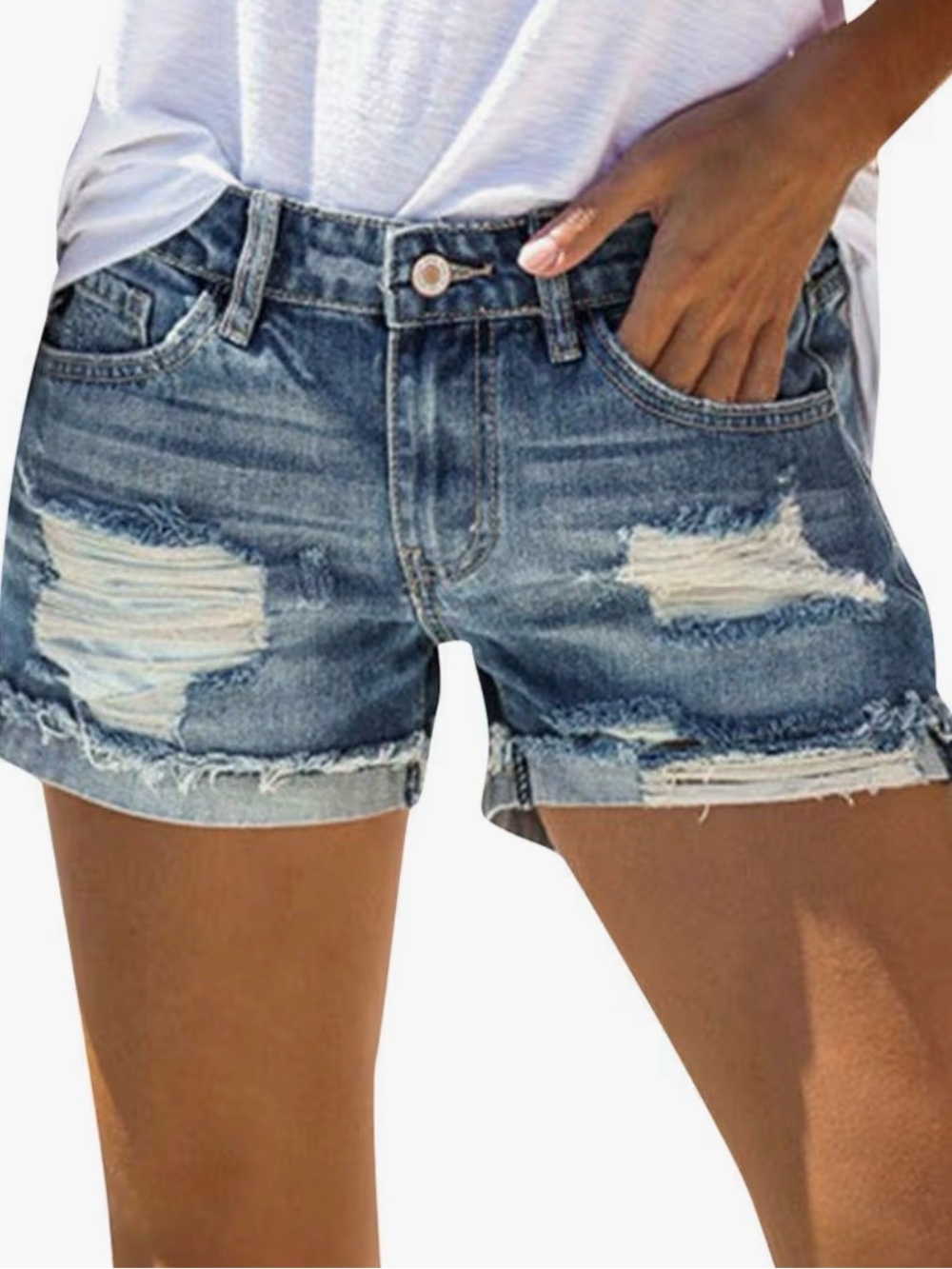 KANCAN Distressed Cut Off Denim Jean Shorts Size Small